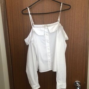 Free People White Off-Shoulder Blouse